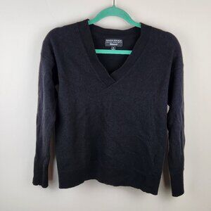 Banana Republic Filpucci Merino Wool Cashmere Slouchy V-Neck Sweater Black sz M